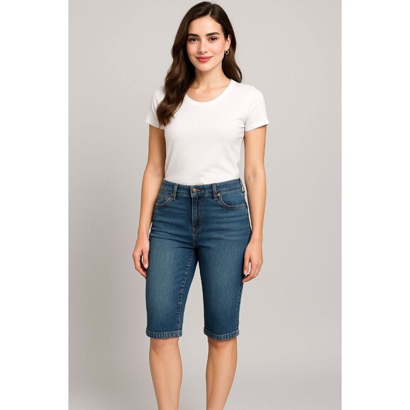 Bandolino Blu Womens Size 12 Denim Capri/Pedal Pushers Jean Back Pockets - Picture 1 of 4